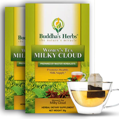 Milky Cloud Nursing Tea (Pack of 2, 40 Tea Bags) - Decaffeinated Healthy Tea for Feminine Health & Well Being - Organic Herbal Tea Bags W/Natural Ingredients - Ideal Tea Gifts for Tea Lovers