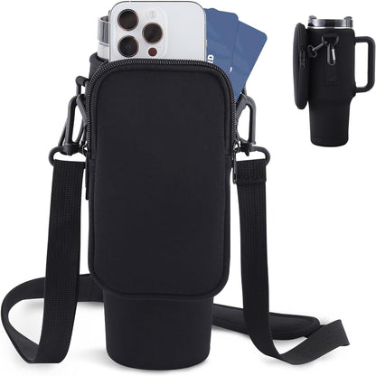 Best Selling Water Bottle Carrier Bag, Compatible With 40oz Tumbler With Handle, Modern Water Bottle Holder With Simple Adjustable Strap For Outdoor Walking Hiking Travelling Sports