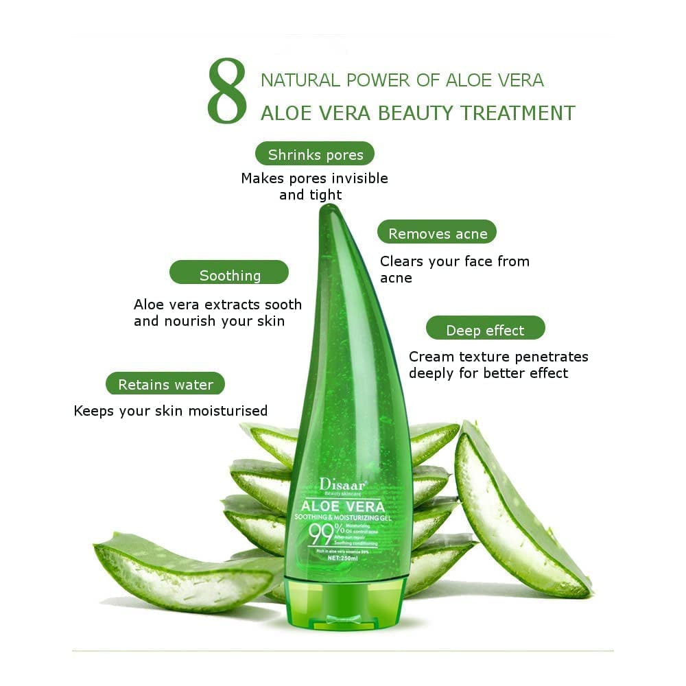 Aloe Vera 99% Essence Soothing Gel Cream Liquid High Moisturizing After-Sun Repair Oil Control Acne Very Mild 260Ml