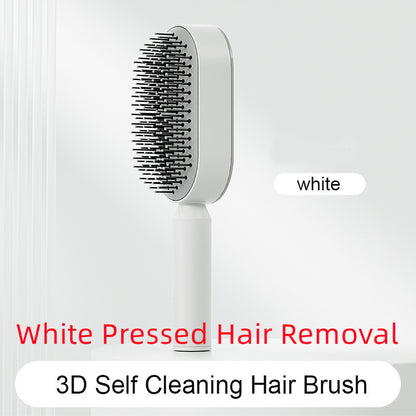 Hight Quality Best Selling Self Cleaning Hair Brush For Women One-key Cleaning Hair Loss Airbag Massage Scalp Comb Anti-Static Hairbrush