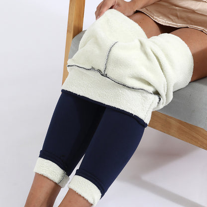 Super Soft Lamb Cashmere Leggings Warm Thick High Stretch Fitness Woman Pants