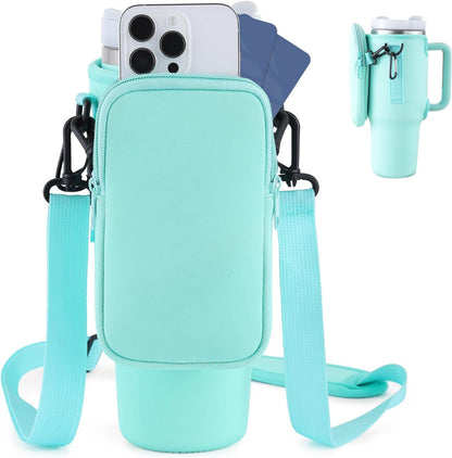 Best Selling Water Bottle Carrier Bag, Compatible With 40oz Tumbler With Handle, Modern Water Bottle Holder With Simple Adjustable Strap For Outdoor Walking Hiking Travelling Sports