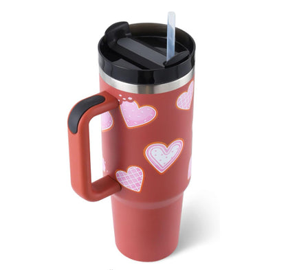 40 Oz Tumbler With Handle Straw Insulated, Stainless Steel Spill Proof Vacuum Coffee Cup Tumbler With Lid Tapered Mug Suitable For Car Gym Office Travel