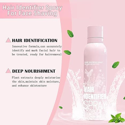 Hair Identifier Spray For Face Shaving, Hair Identifying Spray, Face Hair Identifier Spray, Moisturizing and Skin Care Dermaplaner Set Spray