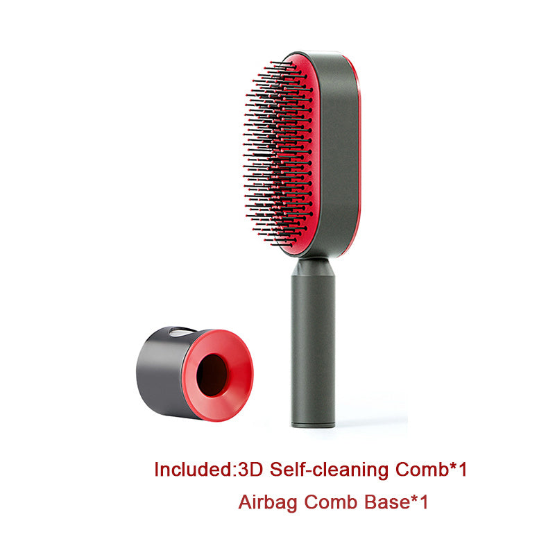 Hight Quality Best Selling Self Cleaning Hair Brush For Women One-key Cleaning Hair Loss Airbag Massage Scalp Comb Anti-Static Hairbrush