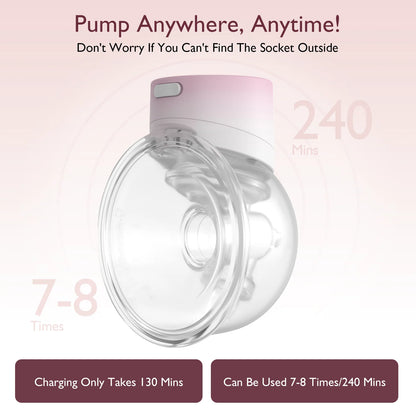 S12 Pinky Pro Electric Hands Free Breast Pump Wearable, 24Mm 2 Pack Pink