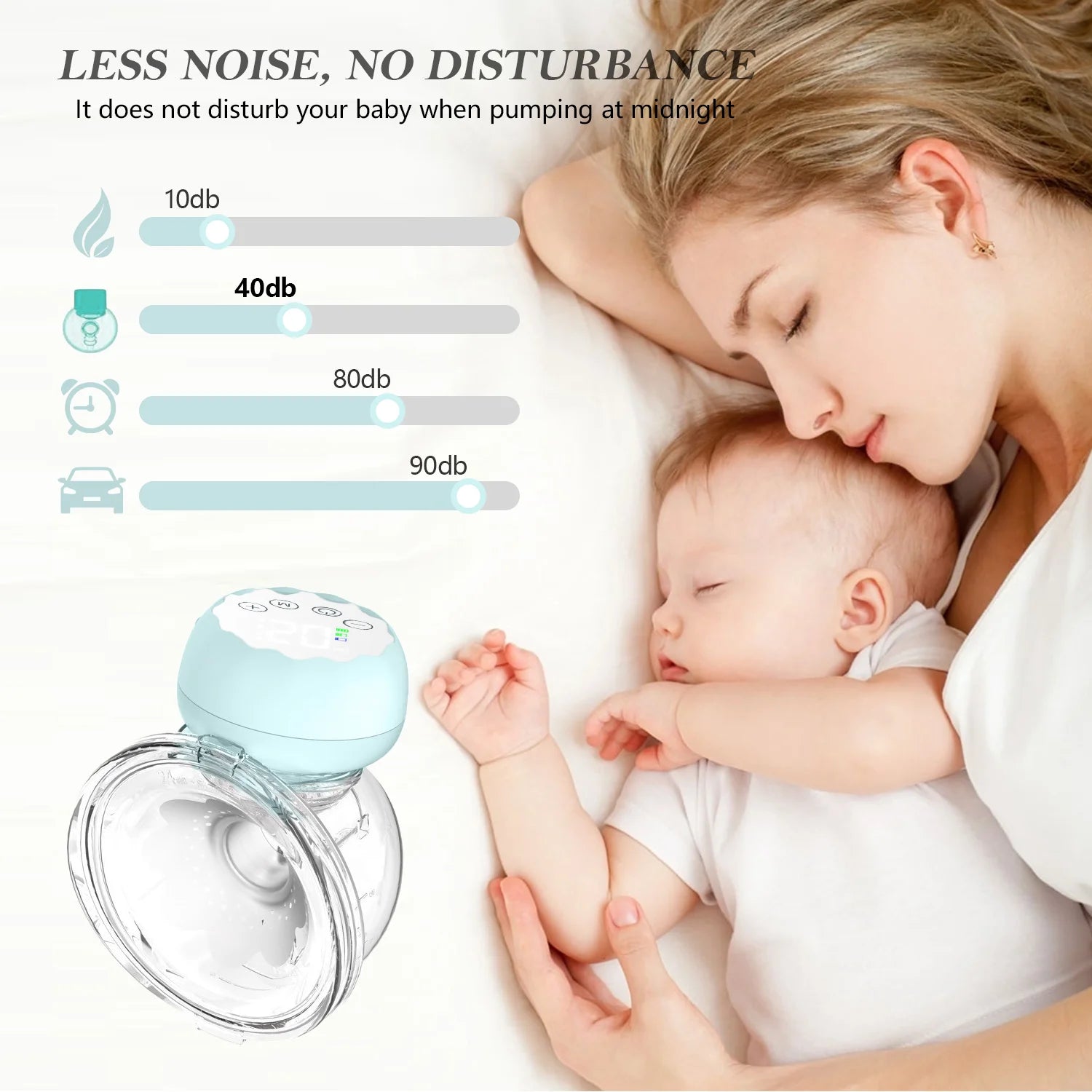 Breast Pump, Hands Free Breast Pump Portable Electric Breast Pump with 4 Modes & 12 Levels, 2 Pack, Blue