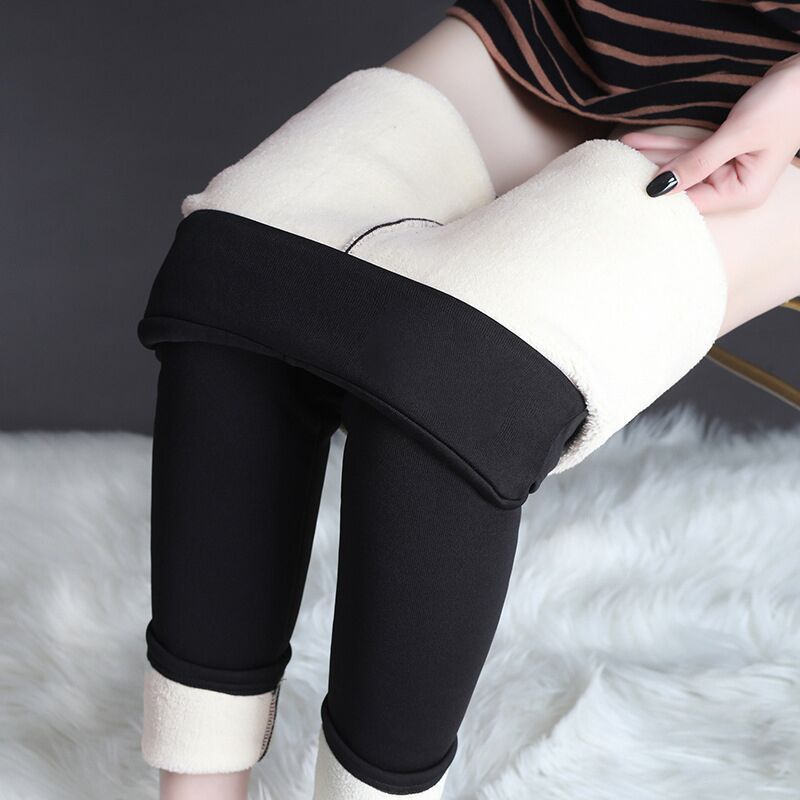 Super Soft Lamb Cashmere Leggings Warm Thick High Stretch Fitness Woman Pants