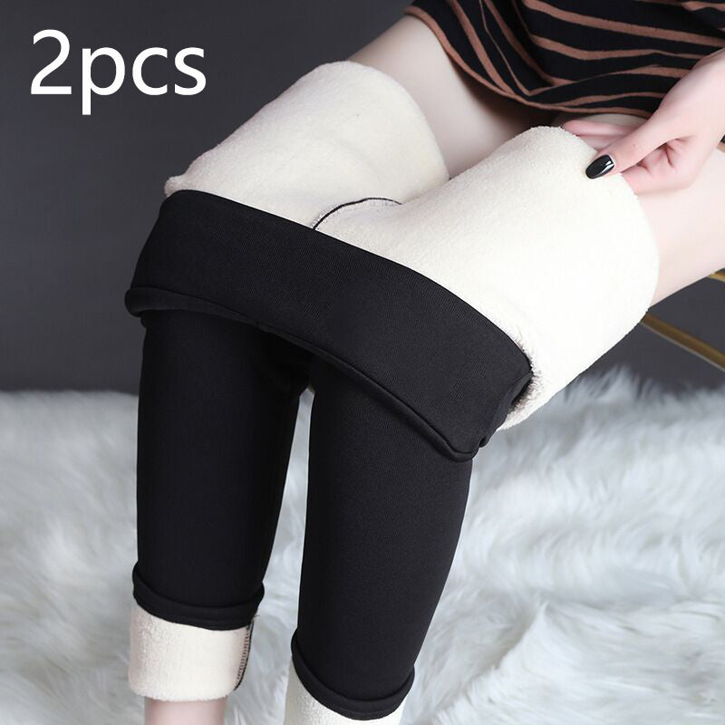 Super Soft Lamb Cashmere Leggings Warm Thick High Stretch Fitness Woman Pants