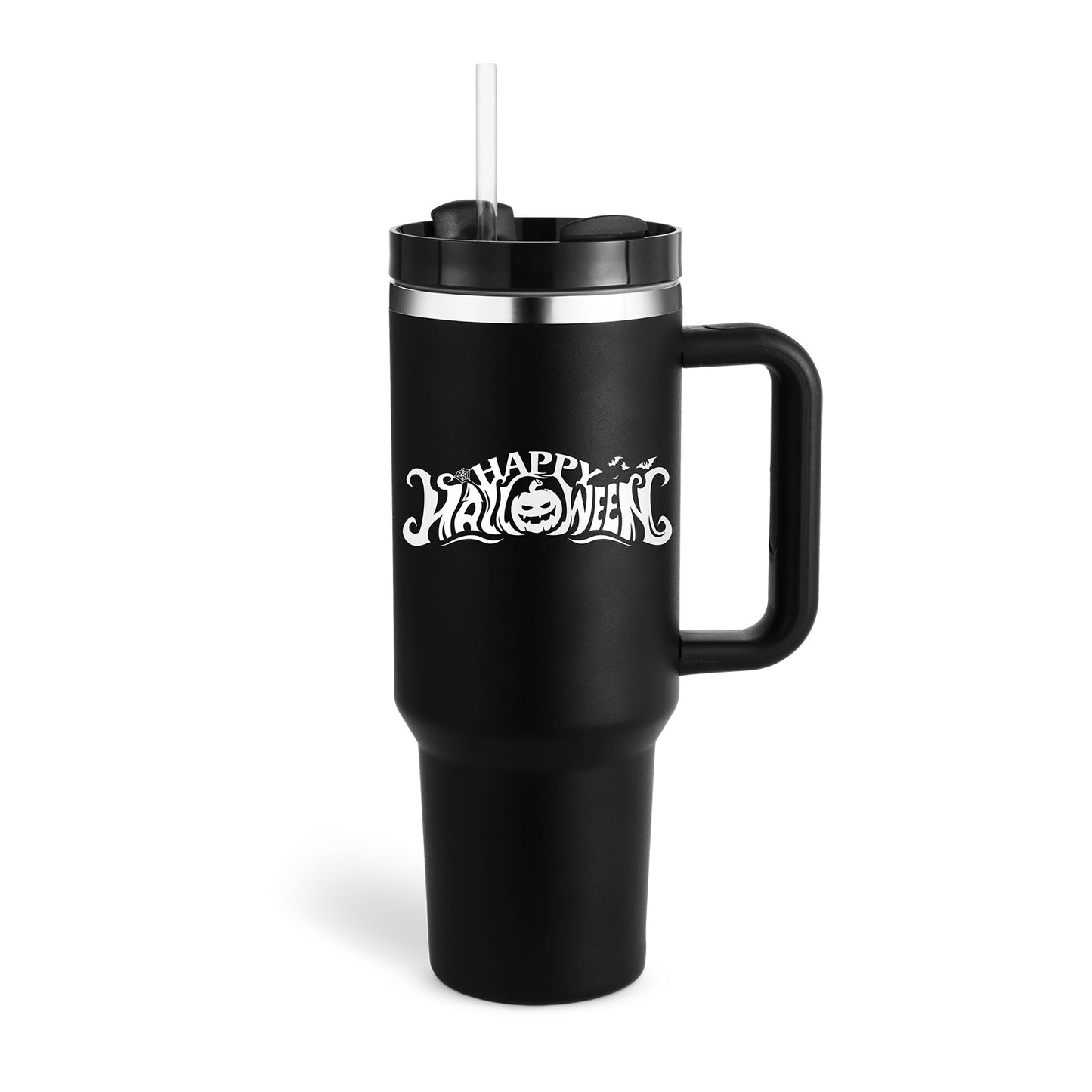 40 Oz Tumbler With Handle Straw Insulated, Stainless Steel Spill Proof Vacuum Coffee Cup Tumbler With Lid Tapered Mug Suitable For Car Gym Office Travel