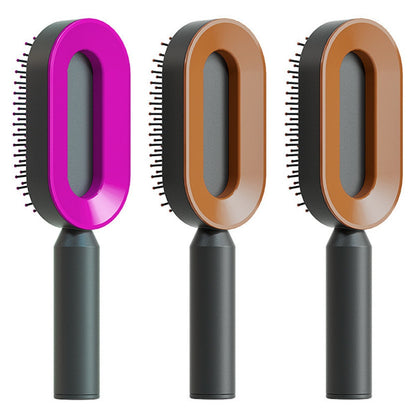 Hight Quality Best Selling Self Cleaning Hair Brush For Women One-key Cleaning Hair Loss Airbag Massage Scalp Comb Anti-Static Hairbrush