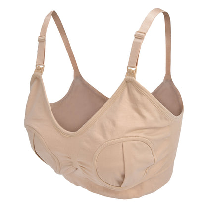 Hands Free Pumping Bra Wireless Nursing Bra Breastfeeding Women Underwear BraSkin Color XL