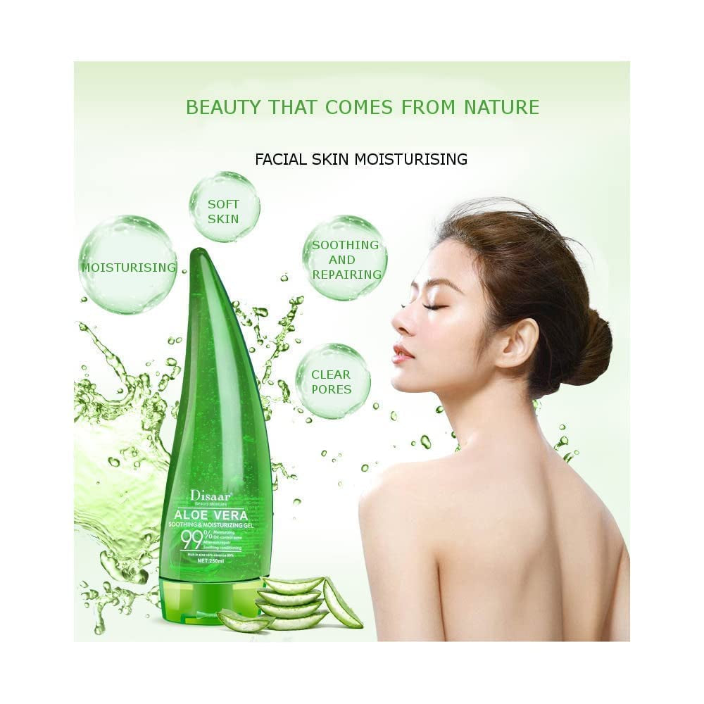 Aloe Vera 99% Essence Soothing Gel Cream Liquid High Moisturizing After-Sun Repair Oil Control Acne Very Mild 260Ml