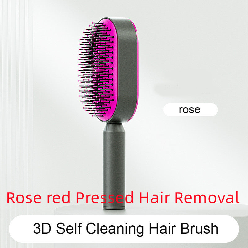 Hight Quality Best Selling Self Cleaning Hair Brush For Women One-key Cleaning Hair Loss Airbag Massage Scalp Comb Anti-Static Hairbrush