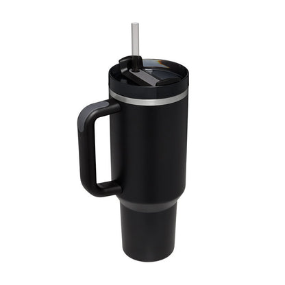 40 Oz Tumbler With Handle Straw Insulated, Stainless Steel Spill Proof Vacuum Coffee Cup Tumbler With Lid Tapered Mug Suitable For Car Gym Office Travel