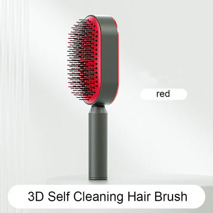 Hight Quality Best Selling Self Cleaning Hair Brush For Women One-key Cleaning Hair Loss Airbag Massage Scalp Comb Anti-Static Hairbrush