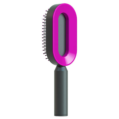 Hight Quality Best Selling Self Cleaning Hair Brush For Women One-key Cleaning Hair Loss Airbag Massage Scalp Comb Anti-Static Hairbrush