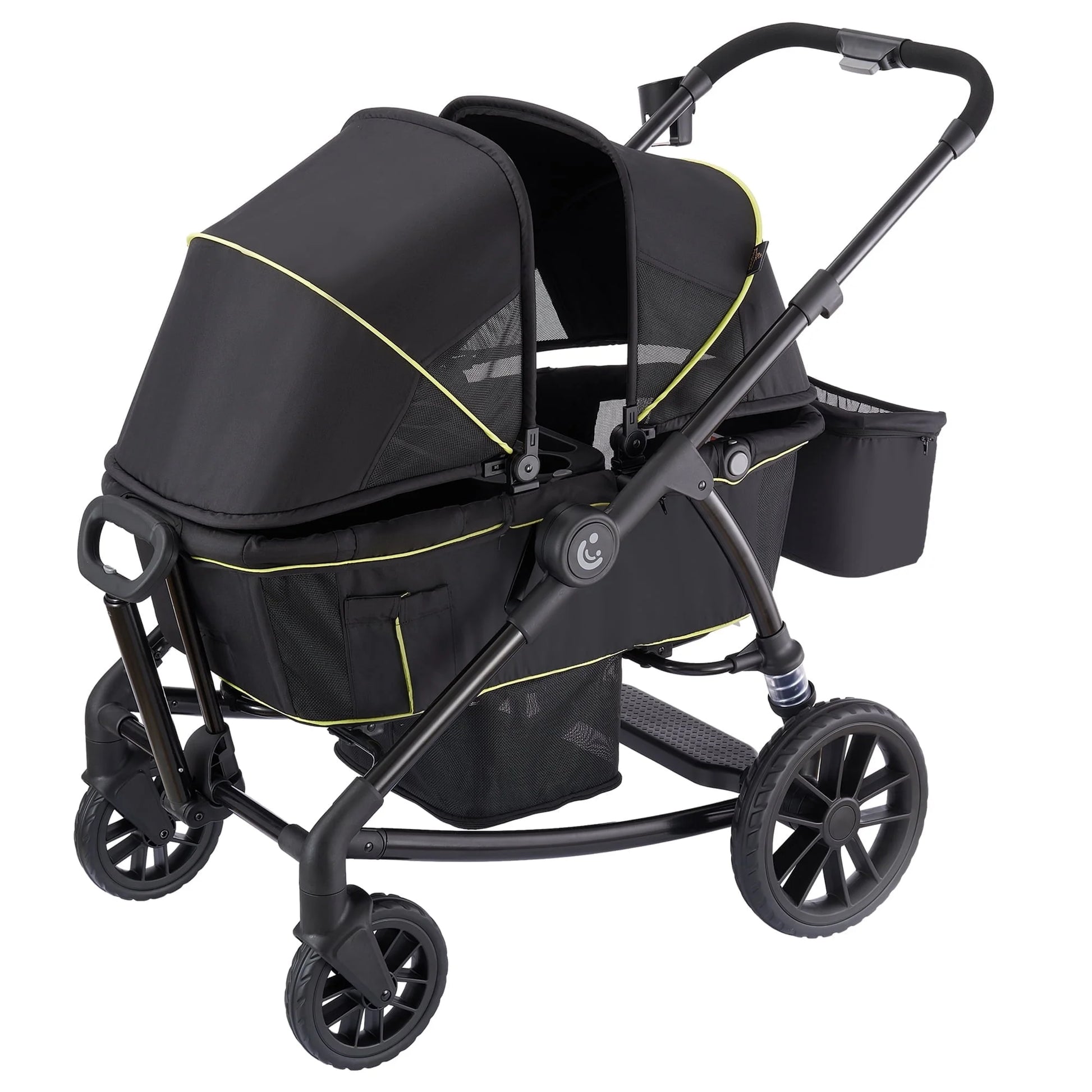 Unisex 2-Seat Wagon Stroller Folding Stroller with Adjustable Canopy for Infant, Weight 44 Pounds